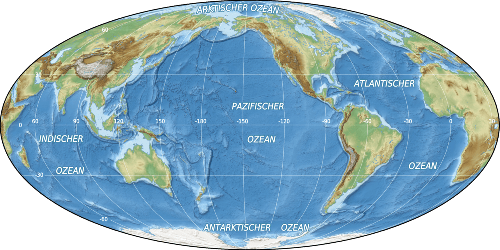 Pazifik, Atlantik und Indik Überblick