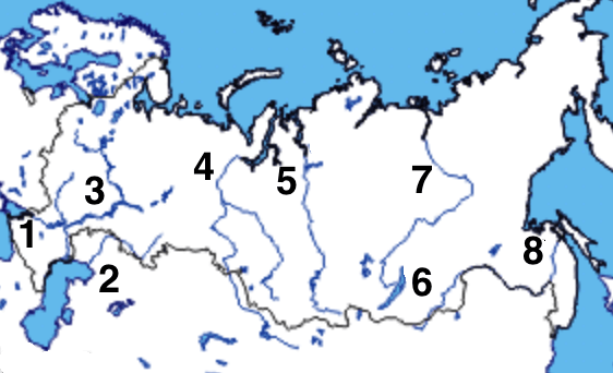 Landkarte Russland Gewässer