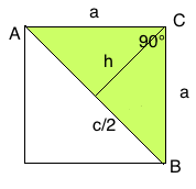 Pythagoras gleichschenklig-rechtwinkliges Dreieck Herleitung 
