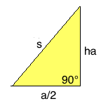Pyramide mit quadratischer Grundfläche Pythagoras Dreieck 3