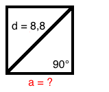 Pythagoras Quadrat Umkehraufgabe Diagonale