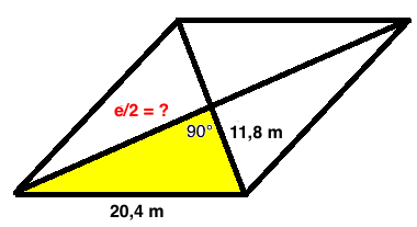 Pythagoras Raute Diagonale e berechnen