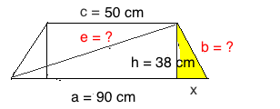 pythagoras gleichschenkligens Trapez Aufgabe 2