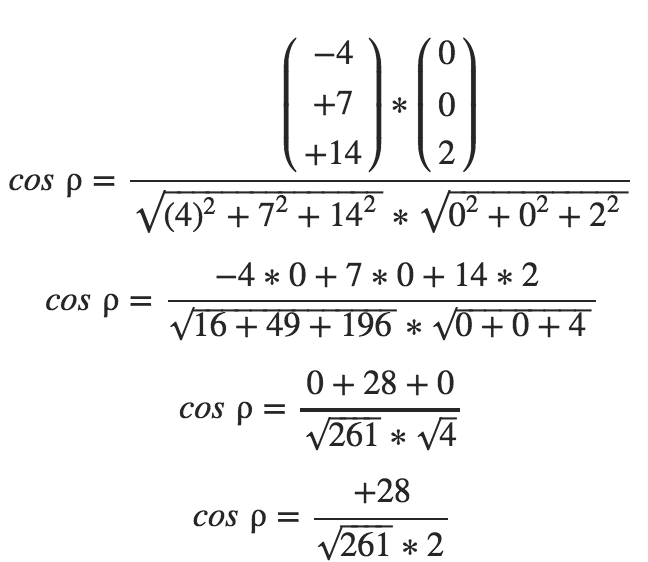 Vektor Winkel Formel Ebene schneidet die Koordinatenachse z