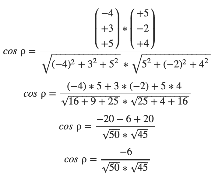 Vektor Winkel Formel Gerade und Ebene Übung 2