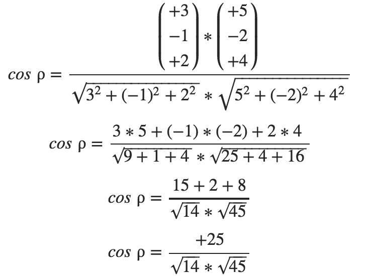 Vektor-Winkel-Formel Richtungsvektoren Übung 1