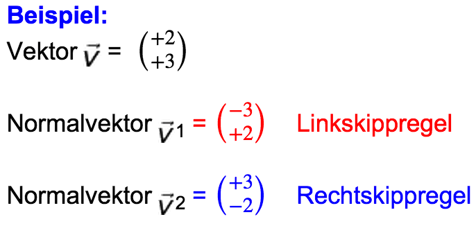 Orthogonales Vektor Beispiel