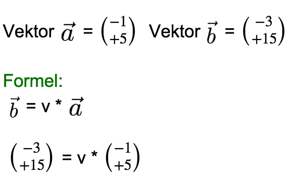 Parallelelitätskriterium Formel
