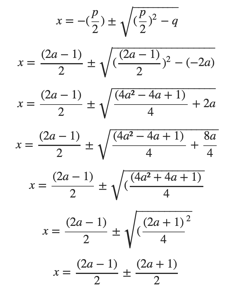 pq-Formel mit Formvariablen Übung 1