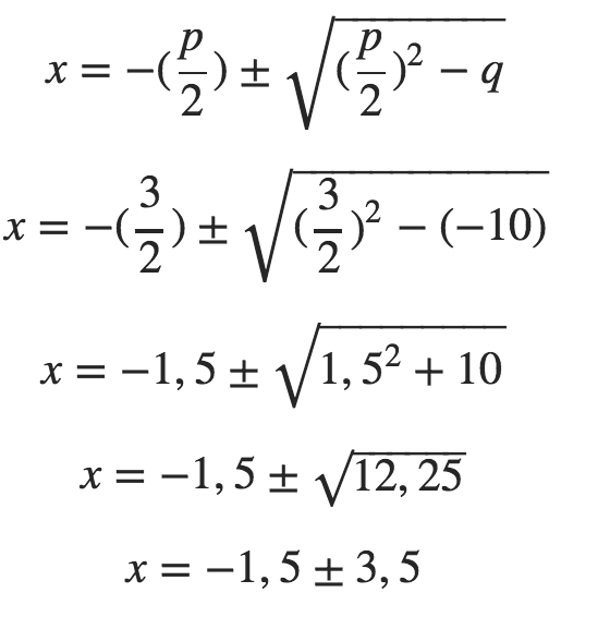 pq-Formel Beispiel