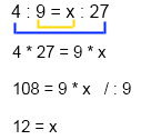 Proportionen (Verhältnisgleichungen) Übung 2 - Berechnung x