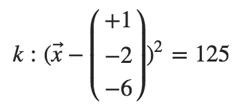 Gleichung der Kugel Vektorform Übung 2