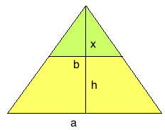 Quadratischer Pyramidenstumpf anteiliges Volumen 2