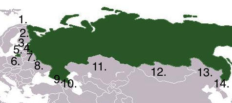 Russland Nachbarländer Karte