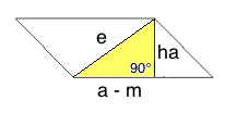 Rechtwinkliges Dreieck Diagonale "e"