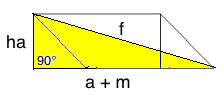 Rechtwinkliges Dreieck Diagonale "f"