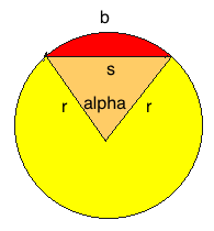 Kreissegment mit alpha = 90°