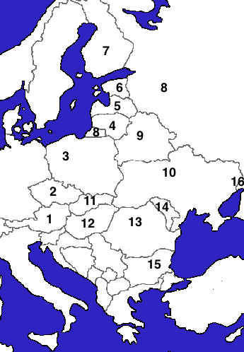 Europa Kartenübung Länder mit Hauptstädten Lösungen 2