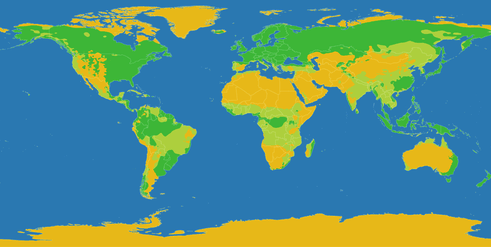 Arides Klima Karte