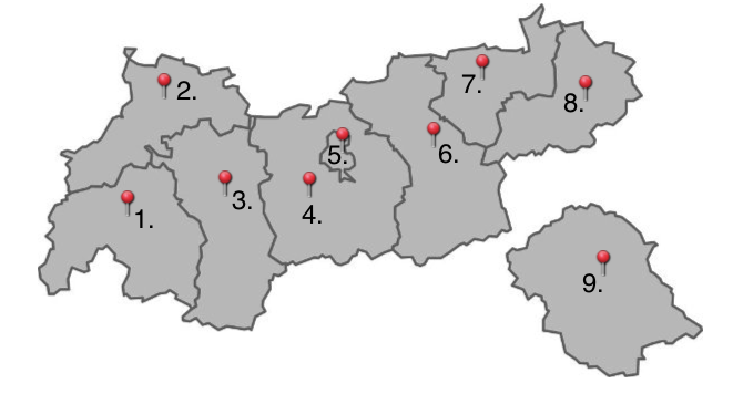 Tirol Bezirke Übung