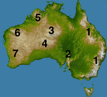 Australien Gebirge bestimmen | Tests