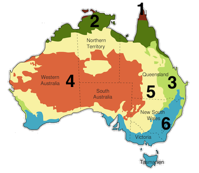 Australien Klimazonen bestimmen Kartenübung 