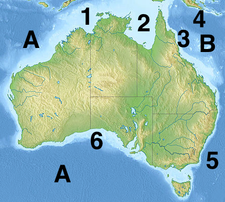 Australien Meere bestimmen | Test