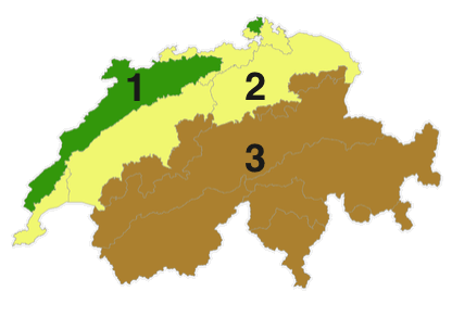 Schweizer Grossregionen bestimmen