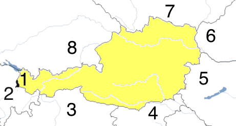 Österreich Staatsgrenzen