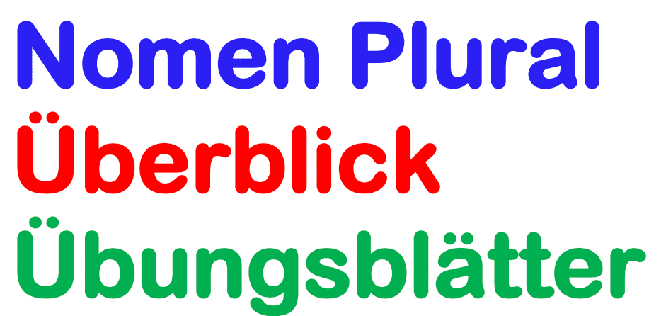 Nomen Plural Übungsblätter