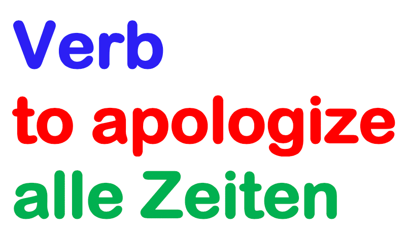 Verb to apologize konjugieren