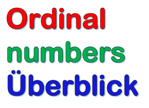Englische Ordnungszahlen | Ordinal Numbers 