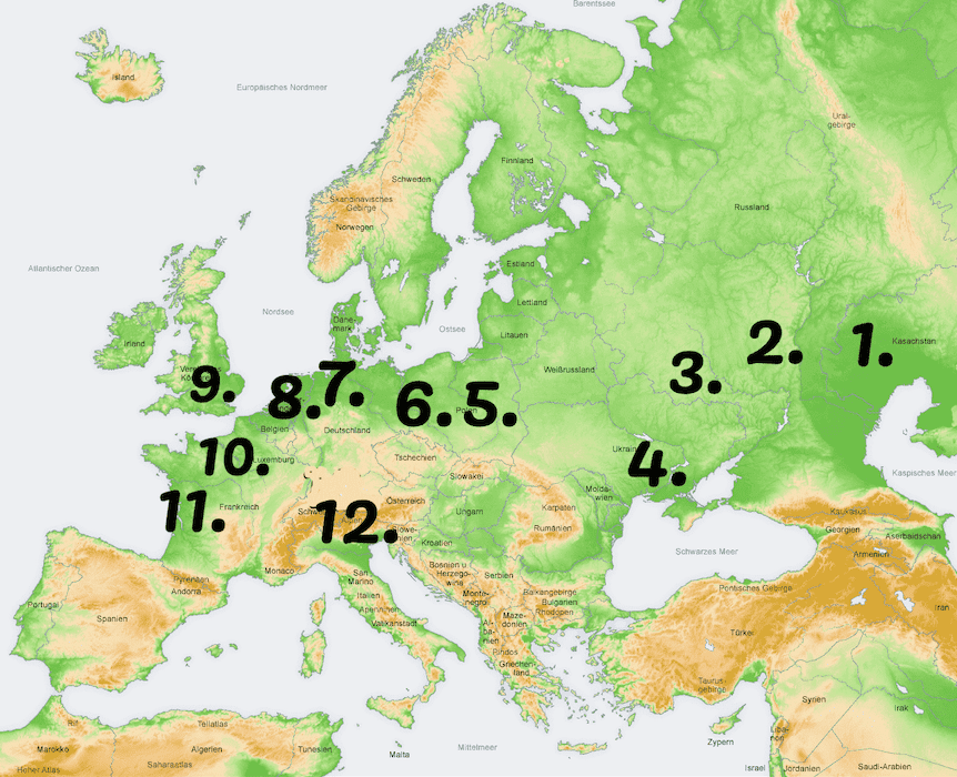 Europa Flüsse bestimmen | Kartenübung